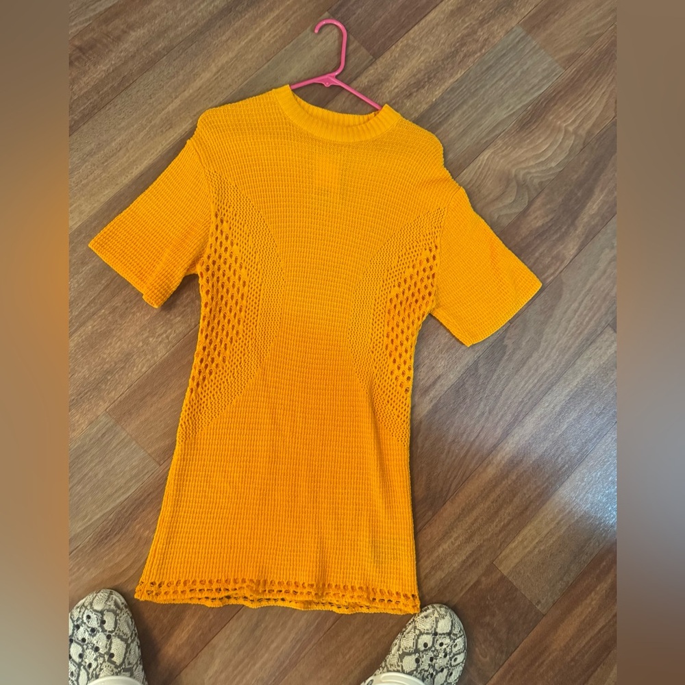 H&M orange crochet dress size XS